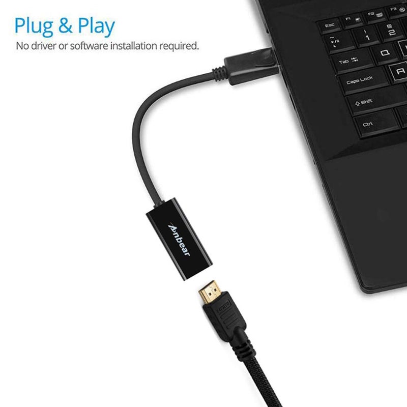 Anbear DisplayPort to HDMI, Display Port Adapter to HDMI for Desktops and Laptops Connect to HDMI Displays (1 Pack, DP) - Image 5